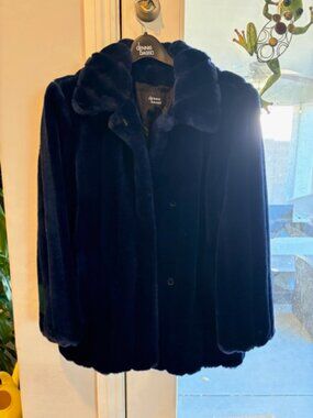 Dennis Basso Dark Blue Fur Coat